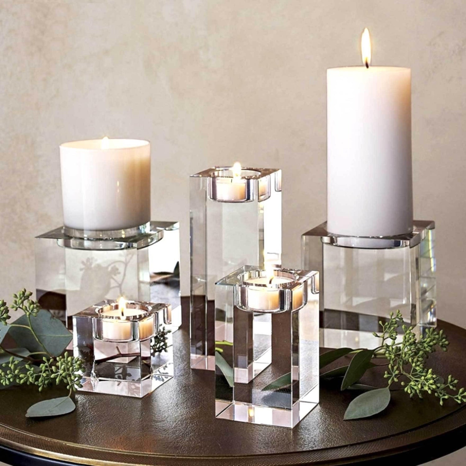 Square Crystal Candleholders - Nordic Side - 