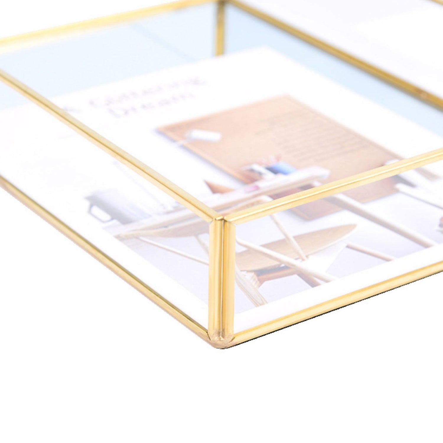 Square Golden Glass Storage - Nordic Side - 