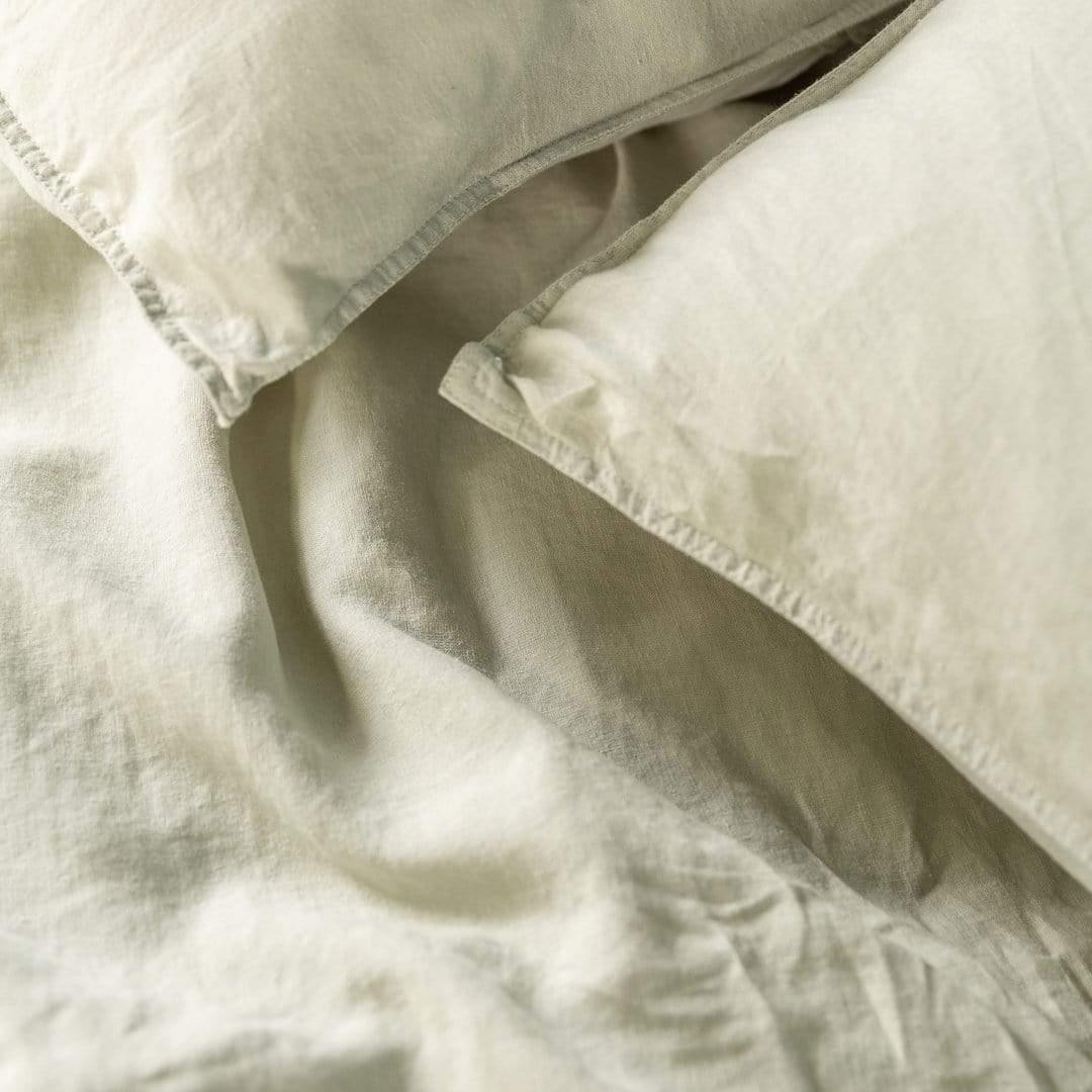 Olive European Linen Duvet Cover Set - Nordic Side - bed, bedding, duvet