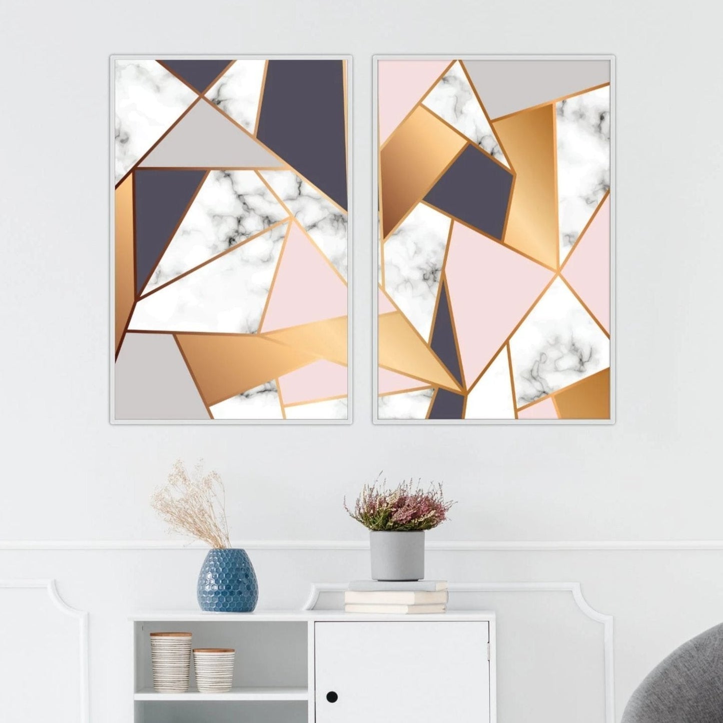 Marble Geometric Canvas - Nordic Side - 