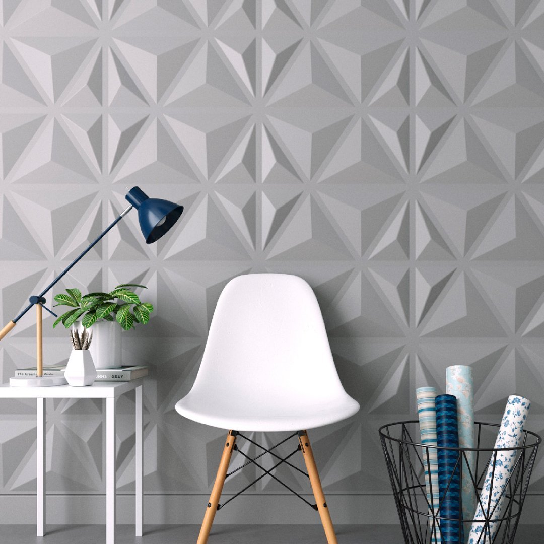 Triangles: Nordvian 3D Wall Panel Form - 12-unit Box - Nordic Side - Wall, Walls