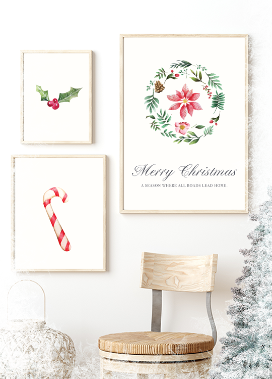 Watercolor Christmas Print No. 1 - Nordic Side - 