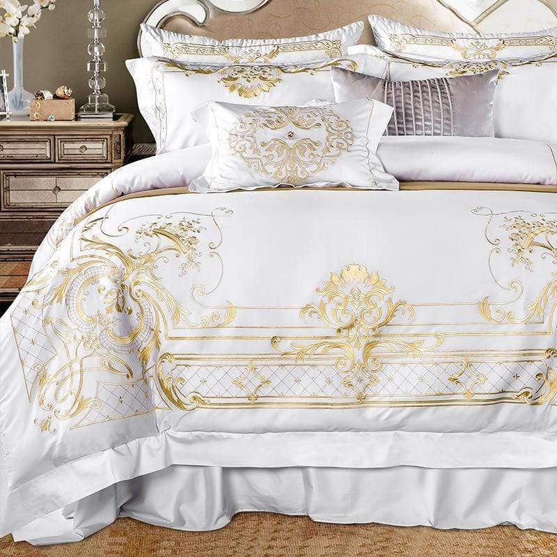 Ivy Gold Forest Duvet Cover Set (Egyptian Cotton) - Nordic Side - Bed, Bedding, Bedroom, Duvet