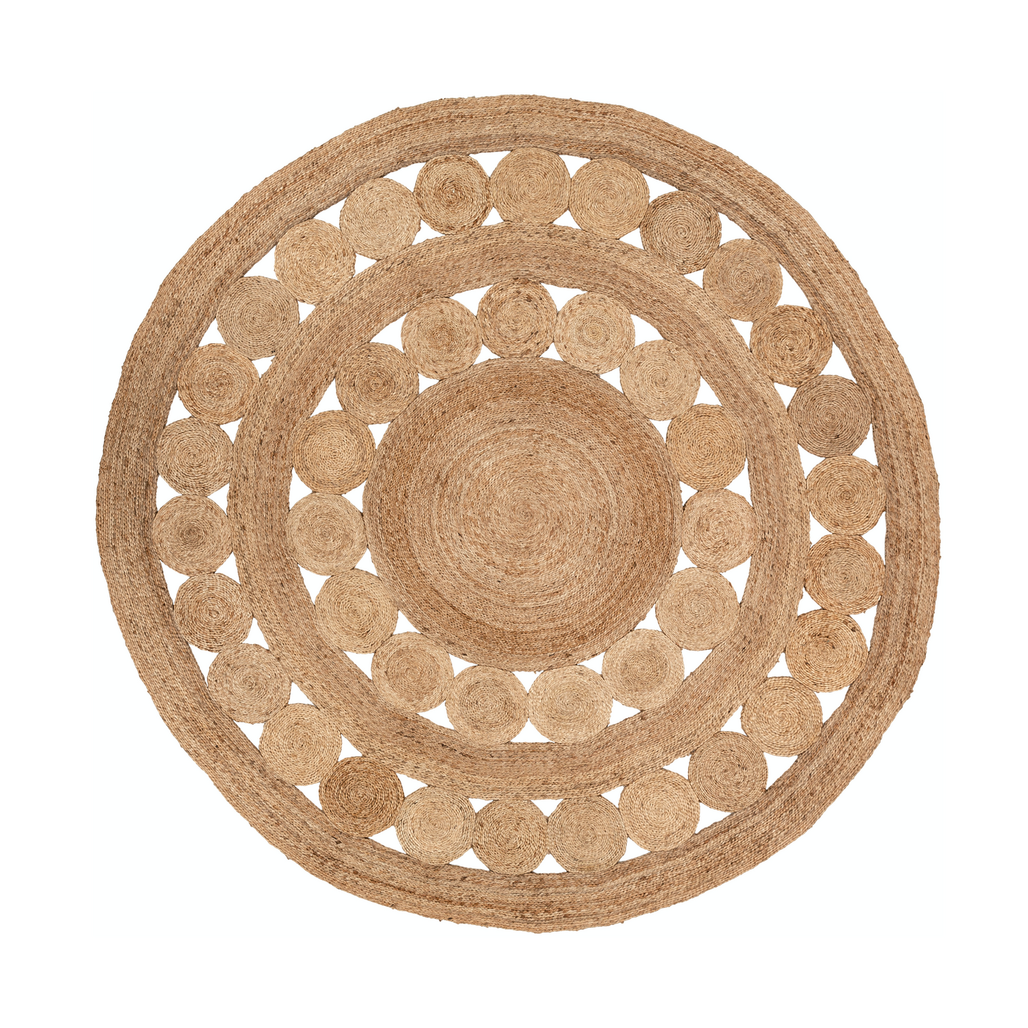 Round Jute Woven Rug - Nordic Side - 