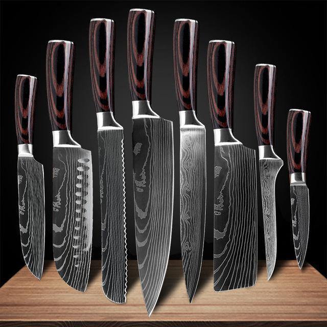 Japanese Chef Knife Set - Stainless Steel Blades - Nordic Side - chef knife, chef knife set, damascus knife, japanese knife, kitchen, kitchen knife set, kitchen knives, knife set, stainless s