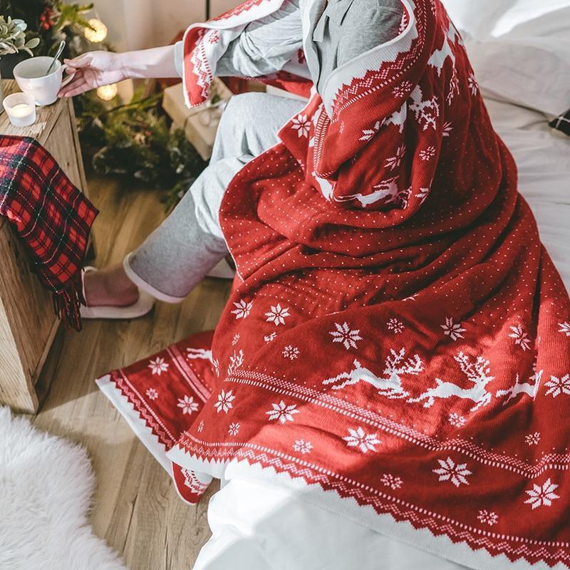 Elk Snowflake Christmas Blanket - Nordic Side - 