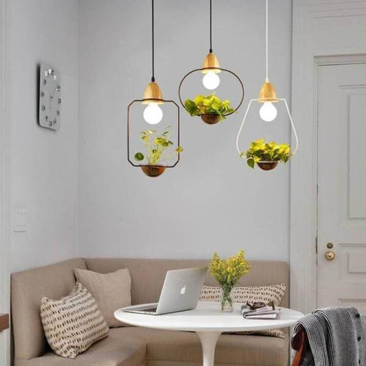 Zox - Modern Nordic Iron Pendant Planter Lamp - Nordic Side - amazing, architecture, arcitecture, art, artist, beautiful, business, canvas, clock, clocks, contemporaryart, decor, decoration, 
