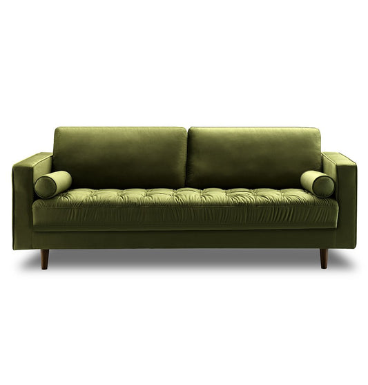 Bente - Tufted Green Velvet 3-Seater Sofa