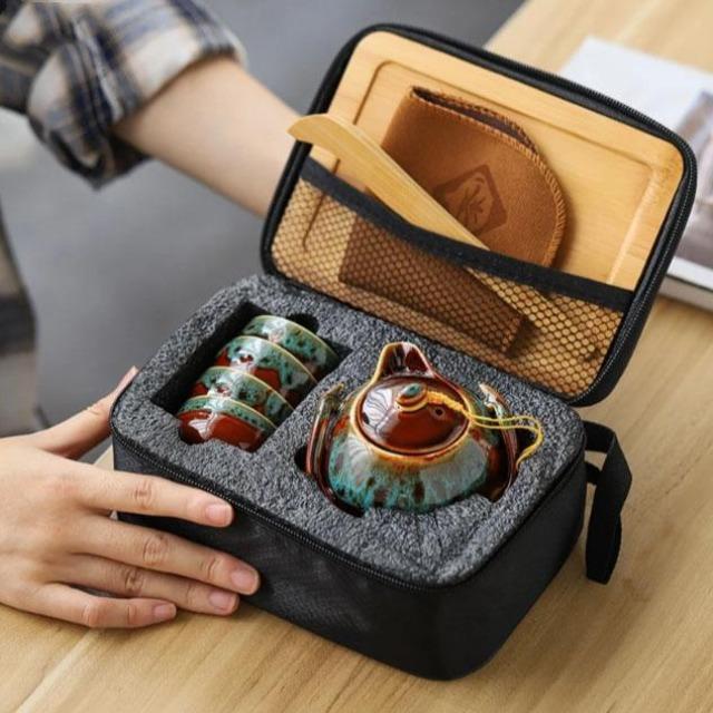 Paroy - Portable Compact Ceramic Tea Set - Nordic Side - KITCHEN & DINING, KITCHENWARE
