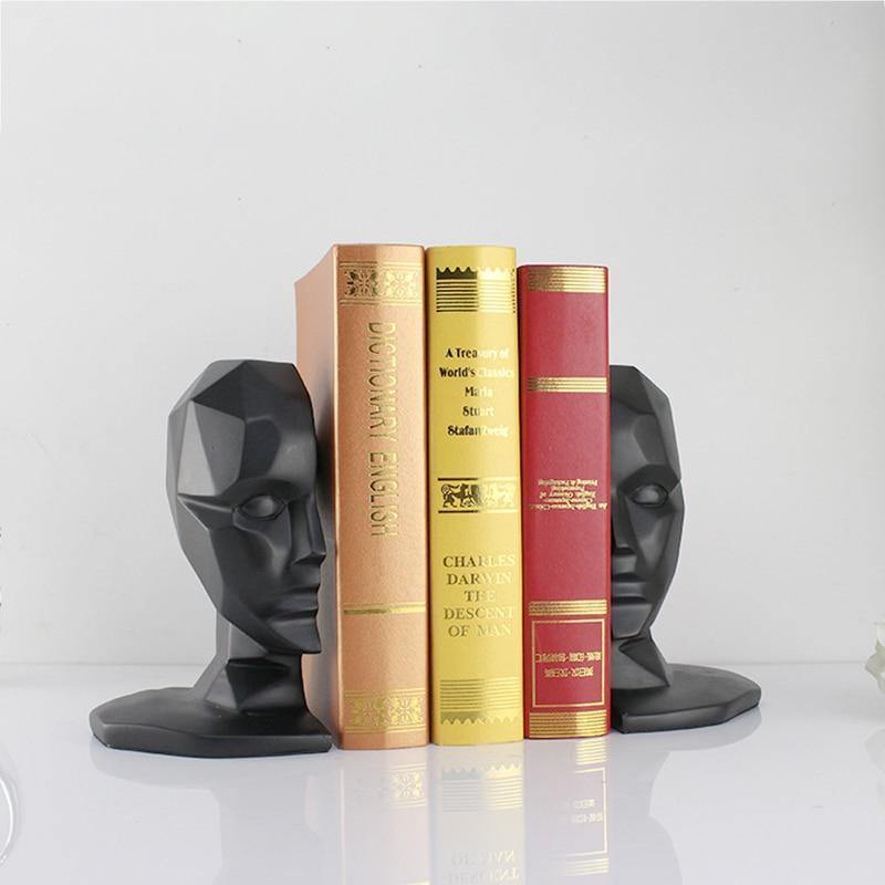 Decorative Face Bookends (Pair) - Nordic Side - book, decorative, face, holders