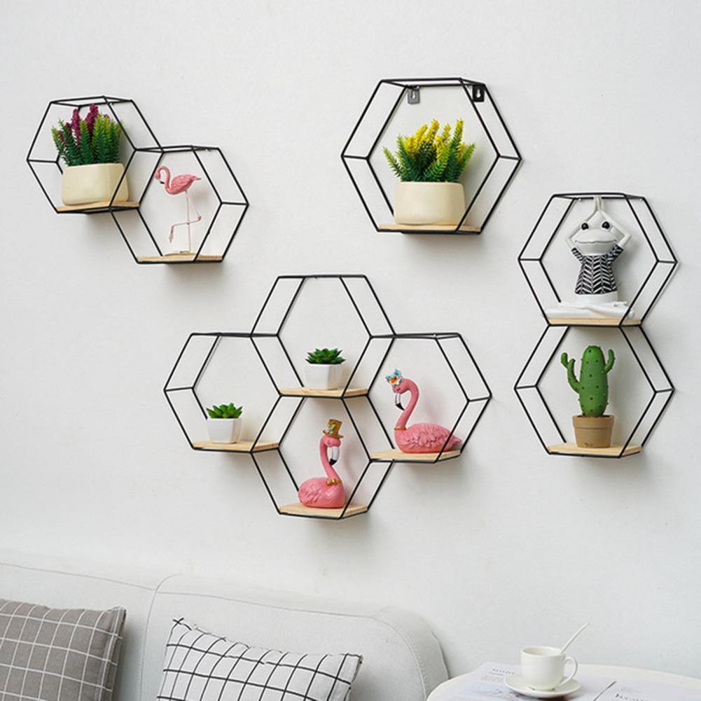 Evonnal Hexagon Floating Shelves - Nordic Side - evonnal, floating, hexagon, shelf, shelves