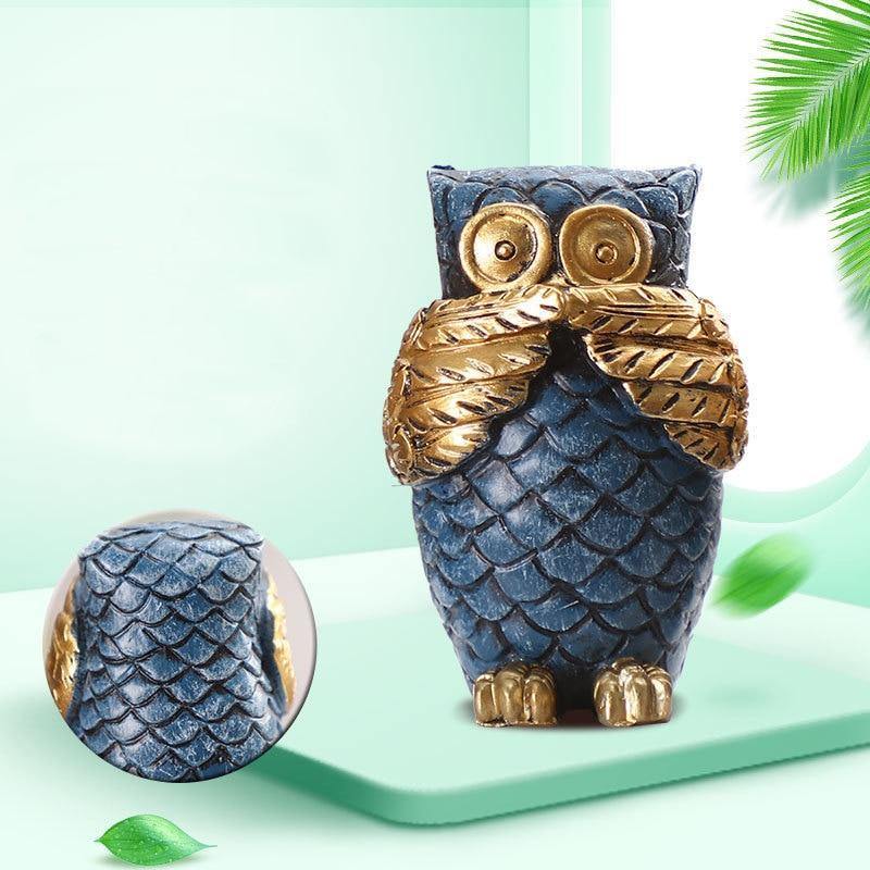 Miniature Owl Figurines - Nordic Side - figurine, owl