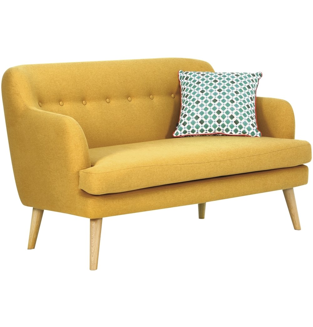 Exelero - Yellow Loveseat 2 Seater Sofa - Nordic Side - 06-10, feed-cl0-over-80-dollars, feed-cl1-furniture, feed-cl1-sofa, gfurn, hide-if-international, modern-furniture, sofa, us-ship