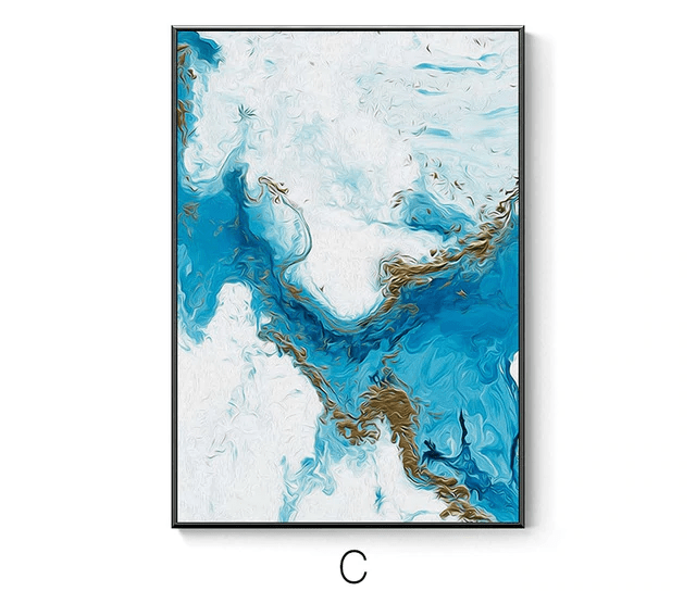Stroke of Blue Stretched Canvas - Nordic Side - 3 piece, Acrylic Image, canvas art, spo-enabled