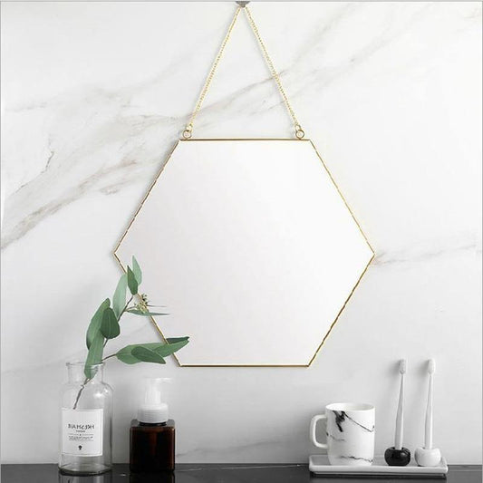 Modern Hexagon Mirror - Nordic Side - hexagon, mirror, modern