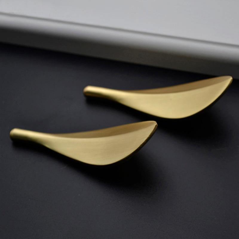 Golden Leaf Cabinet Handles - Nordic Side - 