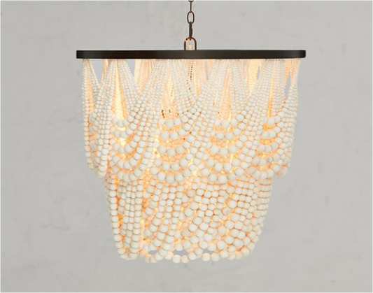 French wood bead chandelier - Nordic Side - 