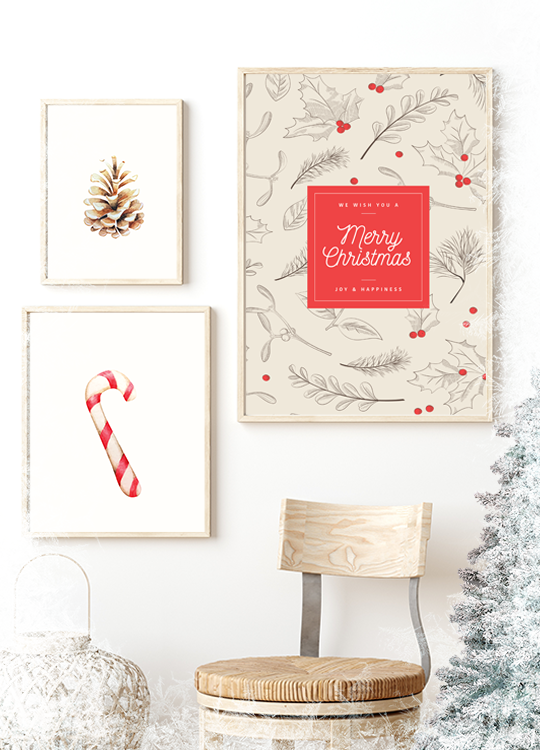 Muted Tones Merry Christmas Print - Nordic Side - 