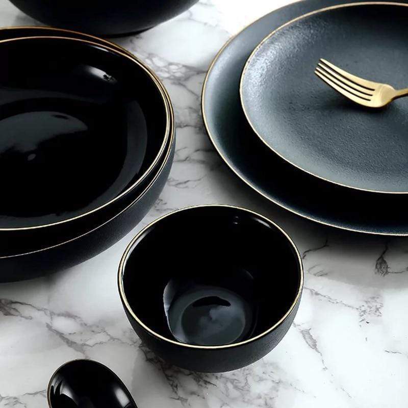 Rigorous Black Dining Set - Nordic Side - bis-hidden, bowls, Dining, plates