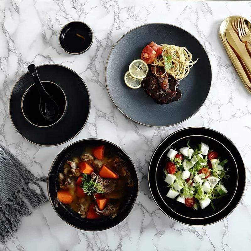 Rigorous Black Dining Set - Nordic Side - bis-hidden, bowls, Dining, plates