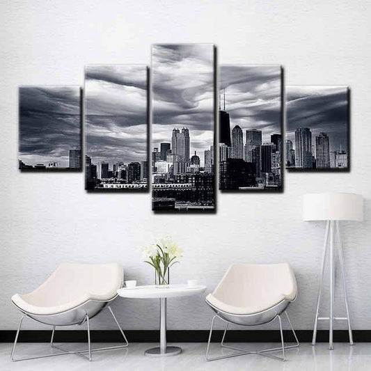 Black in the City Stretched Canvas - Nordic Side - 5 Piece, Acrylic Image, canvas art, Canvas Image, spo-enabled