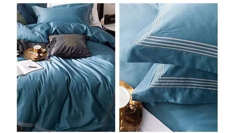 Teal Duchess Duvet Cover Set - Nordic Side - bed, bedding, spo-default, spo-disabled