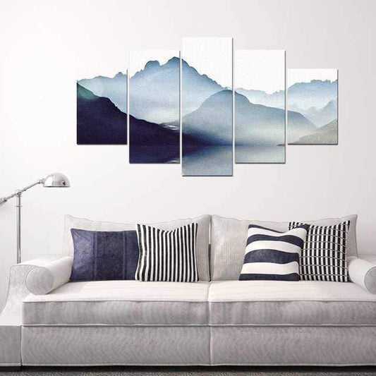 Blue Mountain Stretched Canvas - Nordic Side - 5 Piece, Acrylic Image, canvas art, Canvas Image, spo-enabled
