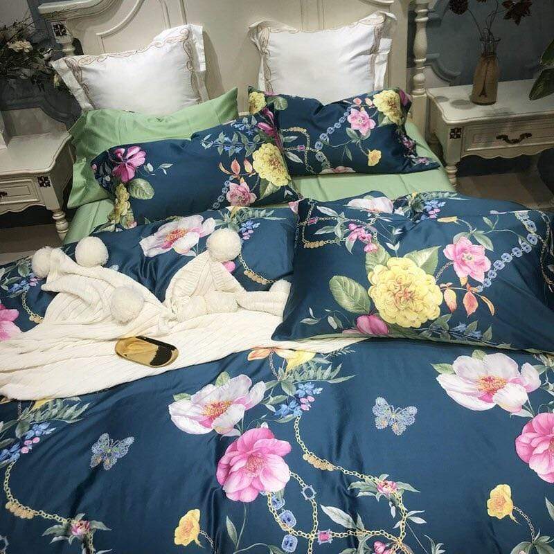 Floral Chain Duvet Cover Set - Nordic Side - bed, bedding, spo-disabled