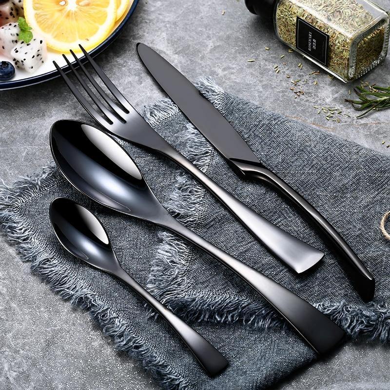 Andora Black Flatware Cutlery Set - Nordic Side - 