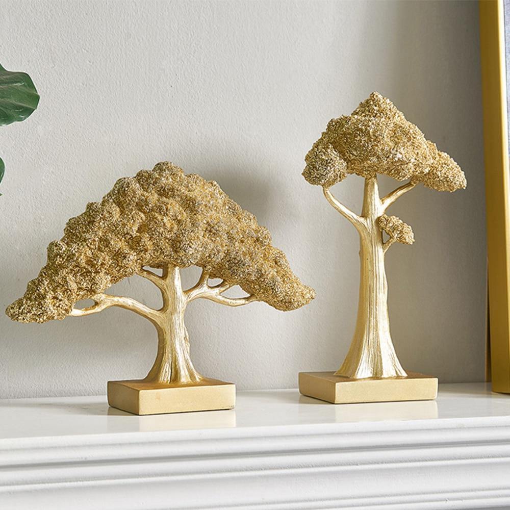 HomeQuill™ Golden Money Tree Statue - Nordic Side - 