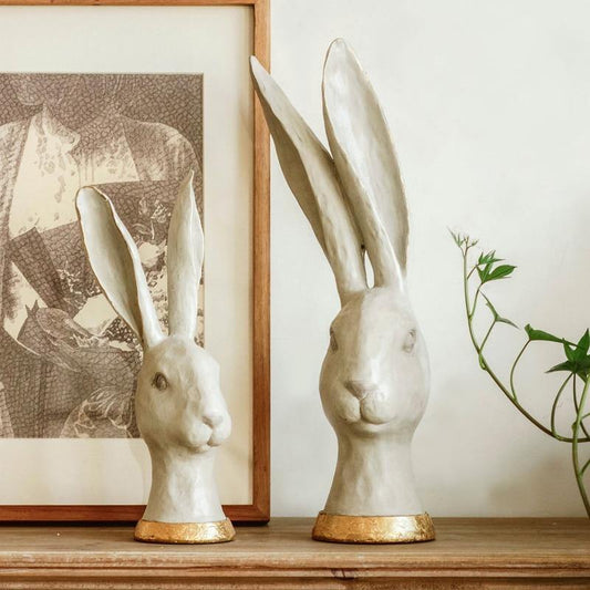 HomeQuill™ Polly Rabbit Head Statue - Nordic Side - 