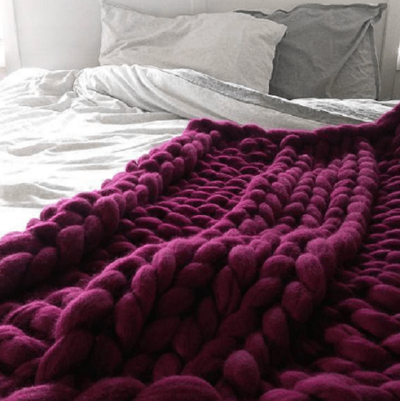 Handmade Chunky Knit Blanket - Nordic Side - Cool, Women Beauty