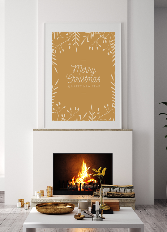 Merry Christmas Gold Print - Nordic Side - 