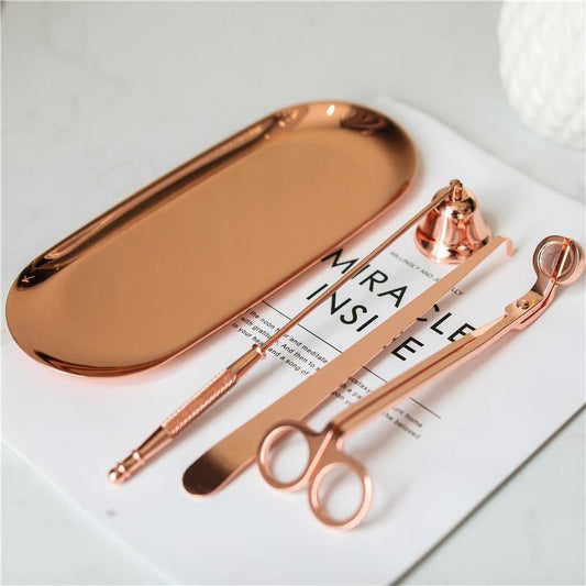 3Pcs/set Rose Gold Stainless steel Candle Snuffers Wick Trimmer Wick Dipper Put Out Candle Extinguisher  Candle Tool Home Decor - Nordic Side - 