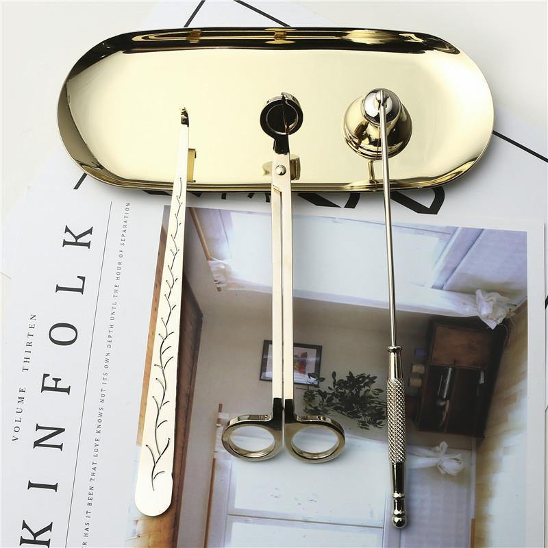 3Pcs/set Rose Gold Stainless steel Candle Snuffers Wick Trimmer Wick Dipper Put Out Candle Extinguisher  Candle Tool Home Decor - Nordic Side - 