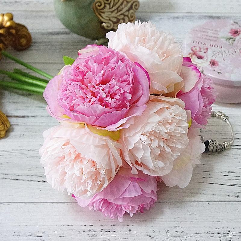 7 hands zhalai artificial artificial flowers peony hand bouquet home living room garden photography wedding decoration - Nordic Side - 