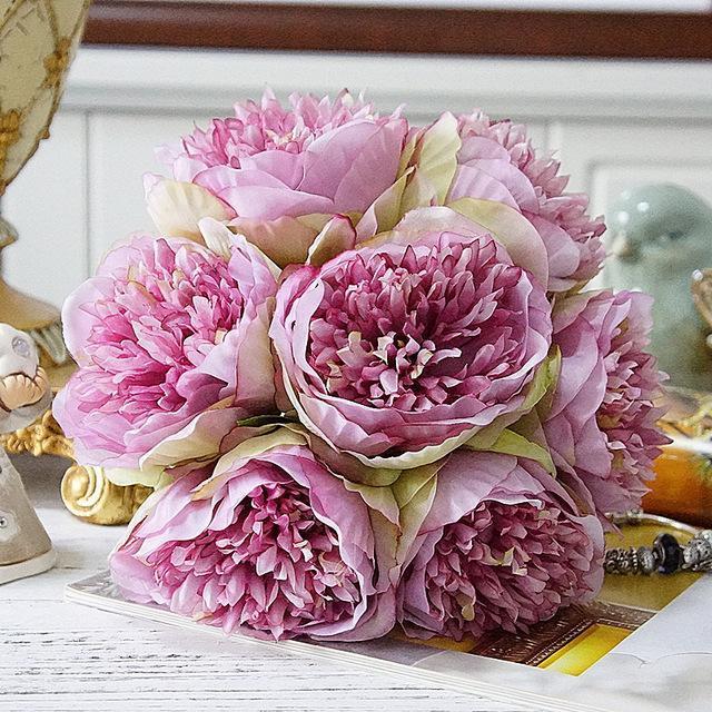 7 hands zhalai artificial artificial flowers peony hand bouquet home living room garden photography wedding decoration - Nordic Side - 