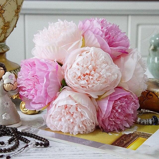 7 hands zhalai artificial artificial flowers peony hand bouquet home living room garden photography wedding decoration - Nordic Side - 