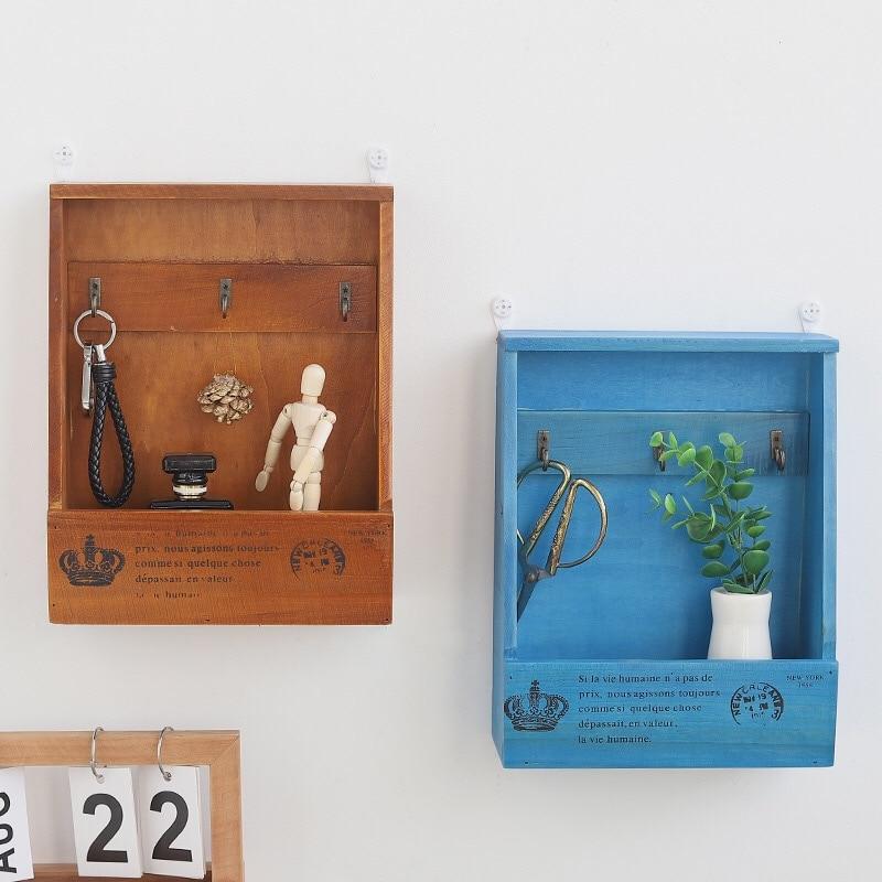 Santos - Hanging Wood Pocket Shelf & Key Hooks - Nordic Side - 11-27, modern-farmhouse