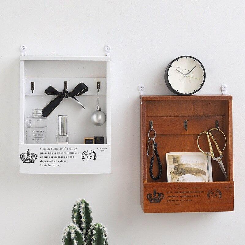 Santos - Hanging Wood Pocket Shelf & Key Hooks - Nordic Side - 11-27, modern-farmhouse