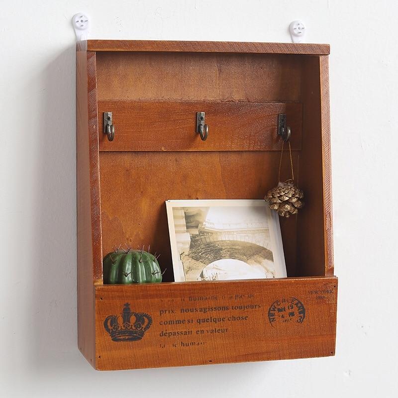 Santos - Hanging Wood Pocket Shelf & Key Hooks - Nordic Side - 11-27, modern-farmhouse