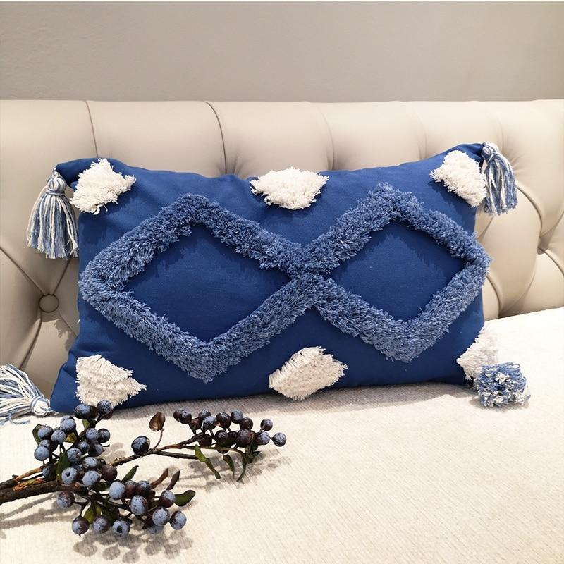 Boho Geometry Blue Cushion - Nordic Side - 