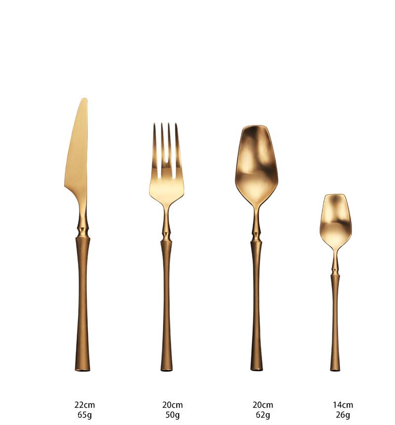 Stainless Steel Golden Cutlery - Nordic Side - diningroom, kitchen