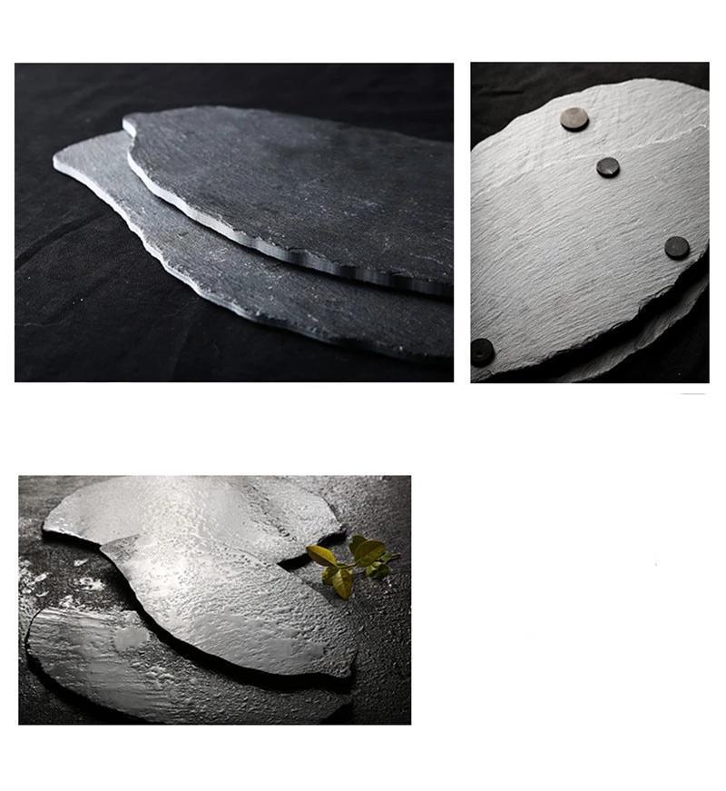 Natural Slate Leaf Plates - Nordic Side - 