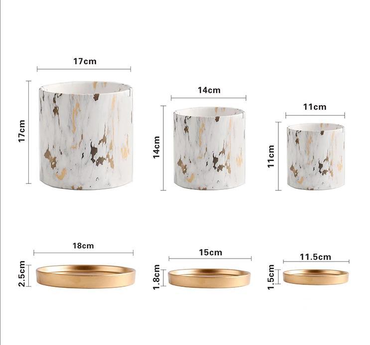 Gold Marble Pot - Nordic Side - 