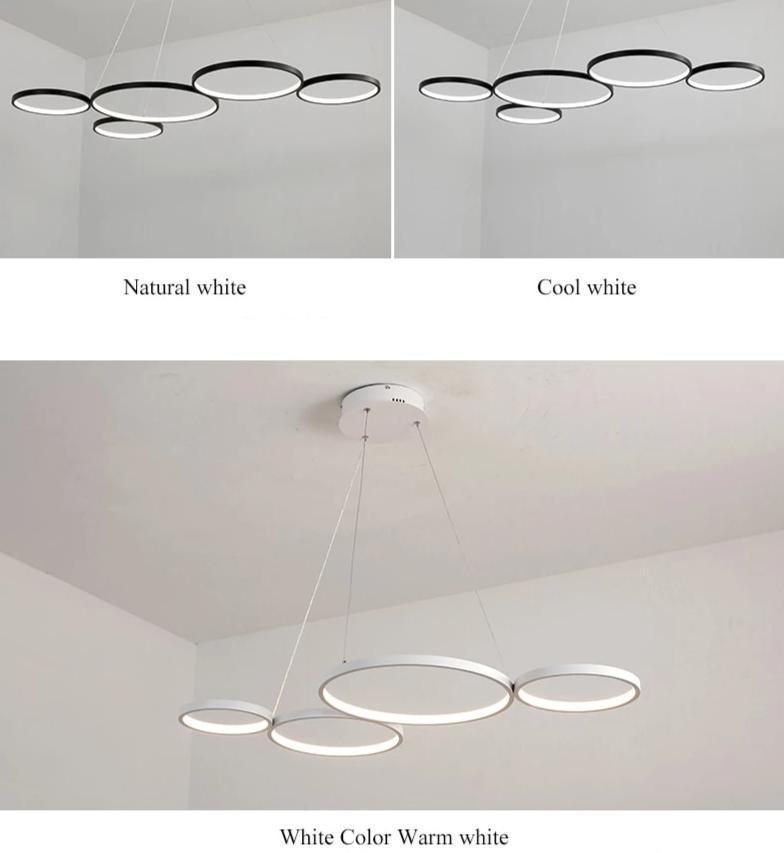White & Black Circle Modern LED Pendant Lights - Nordic Side - 