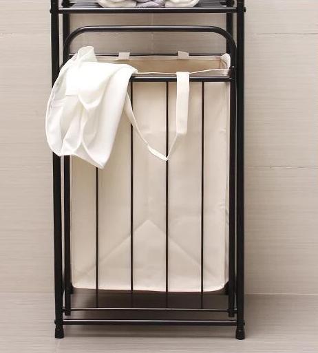 Theodore - Laundry Storage Shelves & Basket - Nordic Side - 08-02, feed-cl0-over-80-dollars, furniture-tag, modern-farmhouse