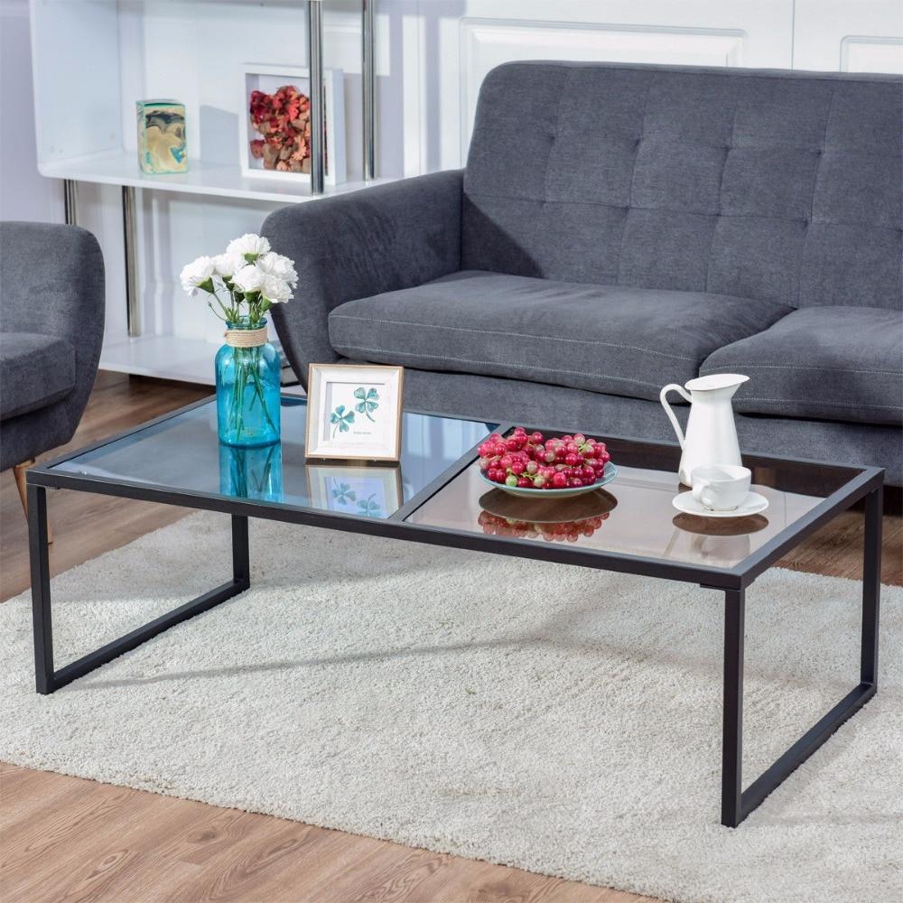 Theo - Rectangle Dual Color Glass Top Coffee Table - Nordic Side - 11-18, modern-farmhouse, modern-furniture