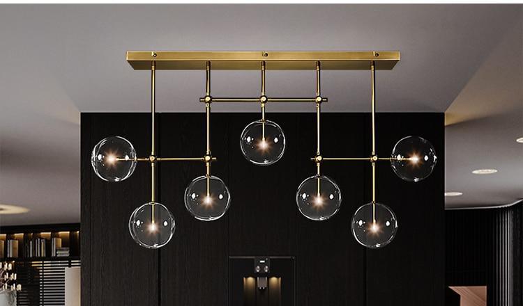 Modern Gold Chandelier with Glass - Nordic Side - 