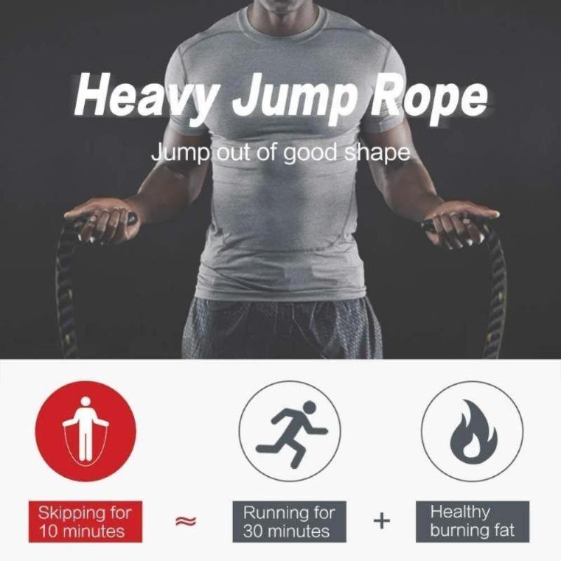 Heavy Weighted Jump Rope for Workout & Fitness - Nordic Side - Athletic fitness rope, Boost body strength, Build stamina, Comfortable skipping rope, Crossfit skipping rope, Durable heavy rope